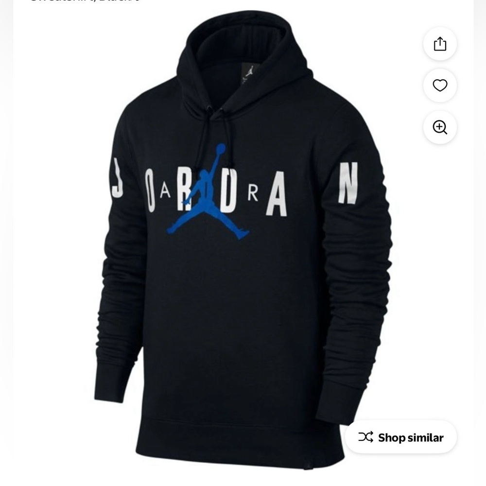 Jordan Men's Hoodie in Black with Blue Accents